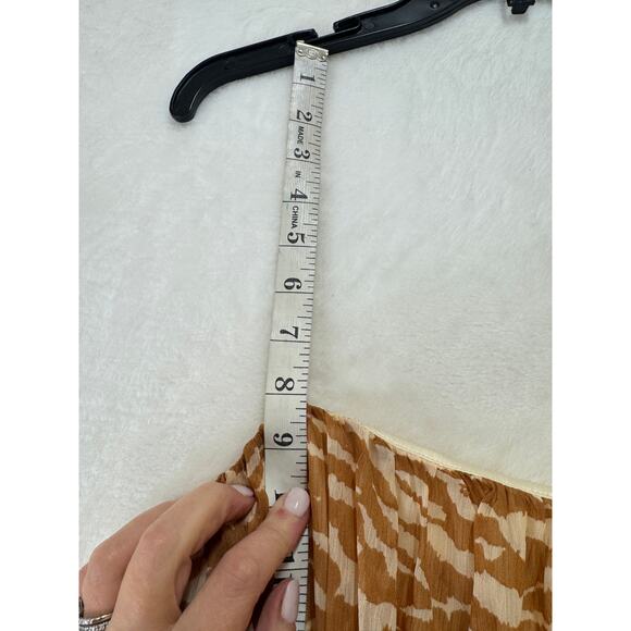 Camila Coelho Bailee Midi Slip Dress Womens L Brown Zebra Animal Print Slit - Picture 11 of 15